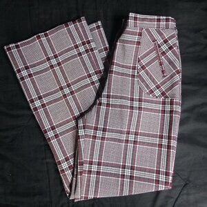 Deadstock Vintage K-Mart Mod Plaid Polyester Pants Flared